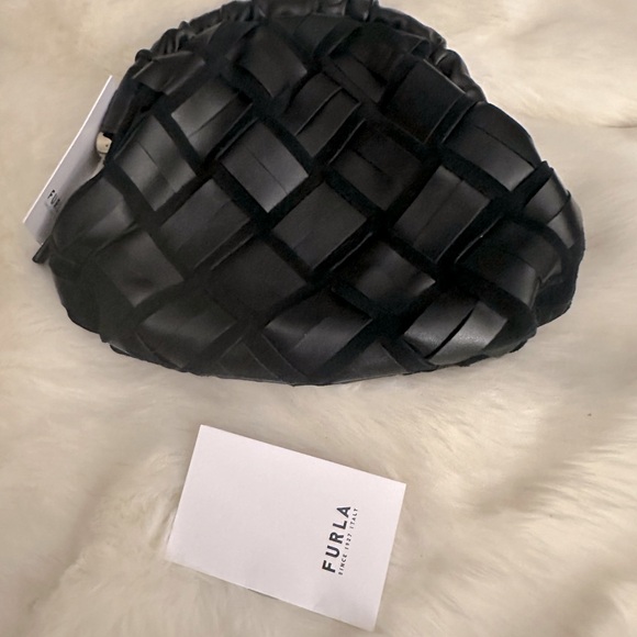 NWT Furla Black Woven Leather and Suede
Essentials Clutch Bag - Picture 5 of 9